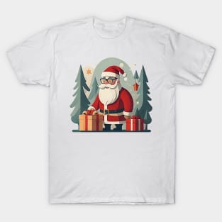 Santa Claus between trees T-Shirt